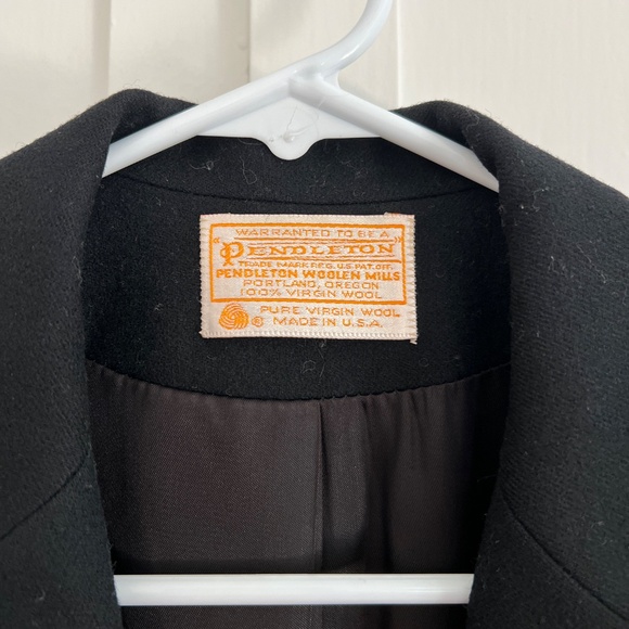 Vintage 1980s Pendleton‎ Wool Blazer Black Size 8 - Picture 3 of 6